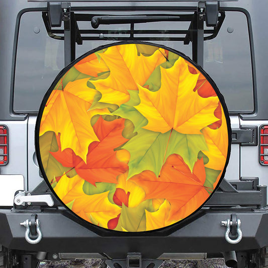 Fall Autumn Maple Leaves Print Tire Cover