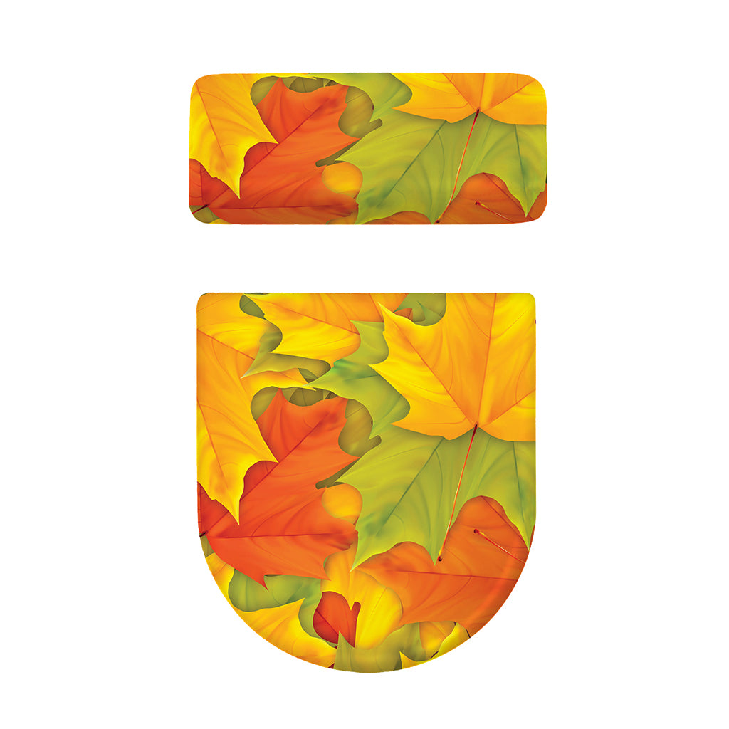 Fall Autumn Maple Leaves Print Toilet Lid And Tank Cover Set