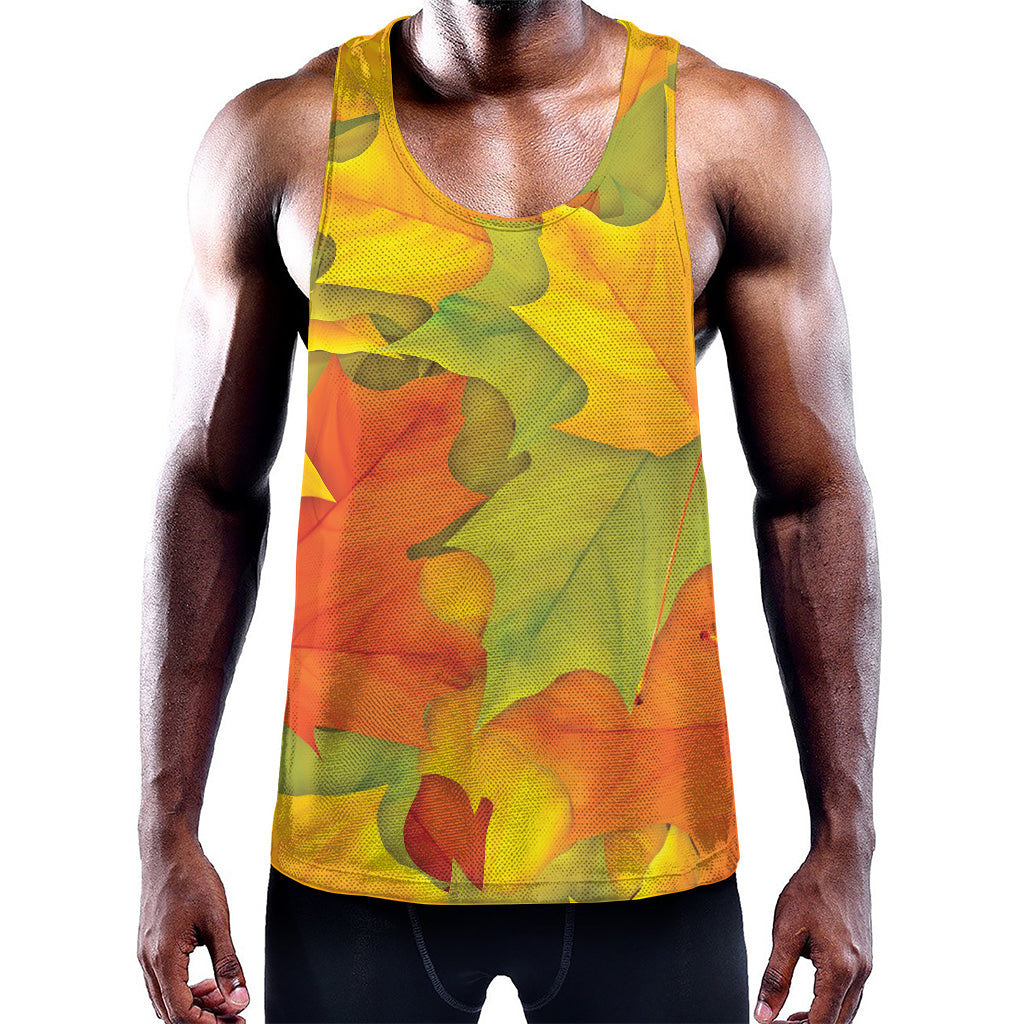 Fall Autumn Maple Leaves Print Training Tank Top