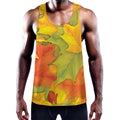 Fall Autumn Maple Leaves Print Men's Workout Tank Top