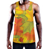 Fall Autumn Maple Leaves Print Training Tank Top