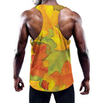 Fall Autumn Maple Leaves Print Training Tank Top