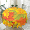 Fall Autumn Maple Leaves Print Waterproof Round Tablecloth
