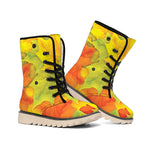 Fall Autumn Maple Leaves Print Winter Boots