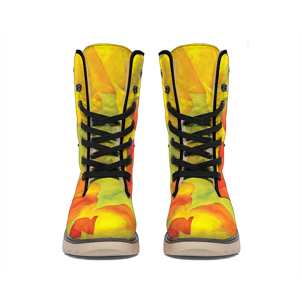 Fall Autumn Maple Leaves Print Winter Boots