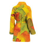 Fall Autumn Maple Leaves Print Women's Bathrobe