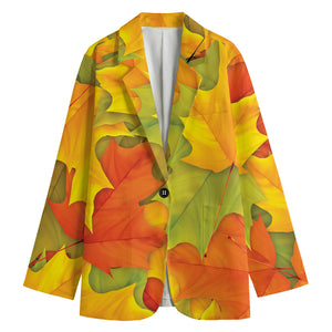 Fall Autumn Maple Leaves Print Women's Blazer