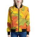 Fall Autumn Maple Leaves Print Women's Bomber Jacket