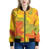 Fall Autumn Maple Leaves Print Women's Bomber Jacket