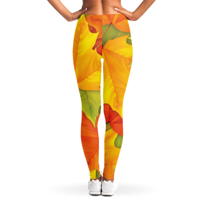 Fall Autumn Maple Leaves Print Women's Leggings