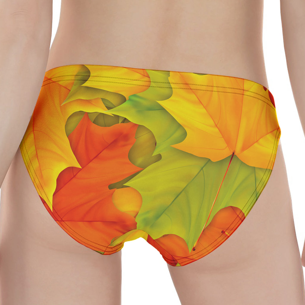 Fall Autumn Maple Leaves Print Women's Panties