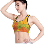 Fall Autumn Maple Leaves Print Women's Sports Bra