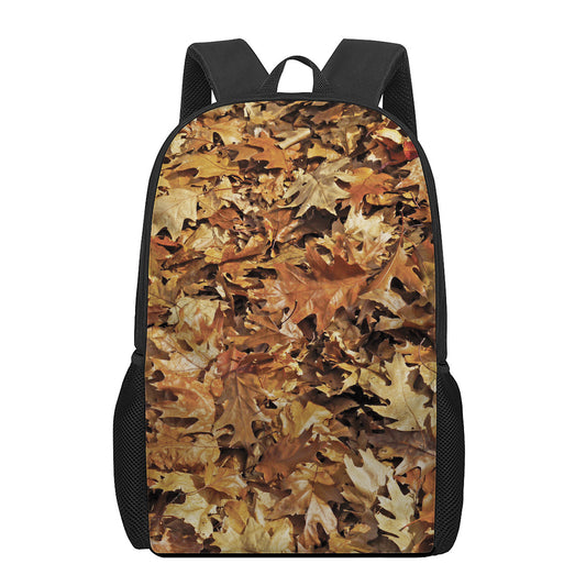 Fall Leaves Hunting Camouflage Print 17 Inch Backpack
