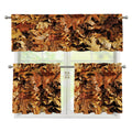 Fall Leaves Hunting Camouflage Print 3 Piece Kitchen Curtains