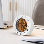 Fall Leaves Hunting Camouflage Print Alarm Clock