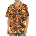 Fall Leaves Hunting Camouflage Print Aloha Shirt