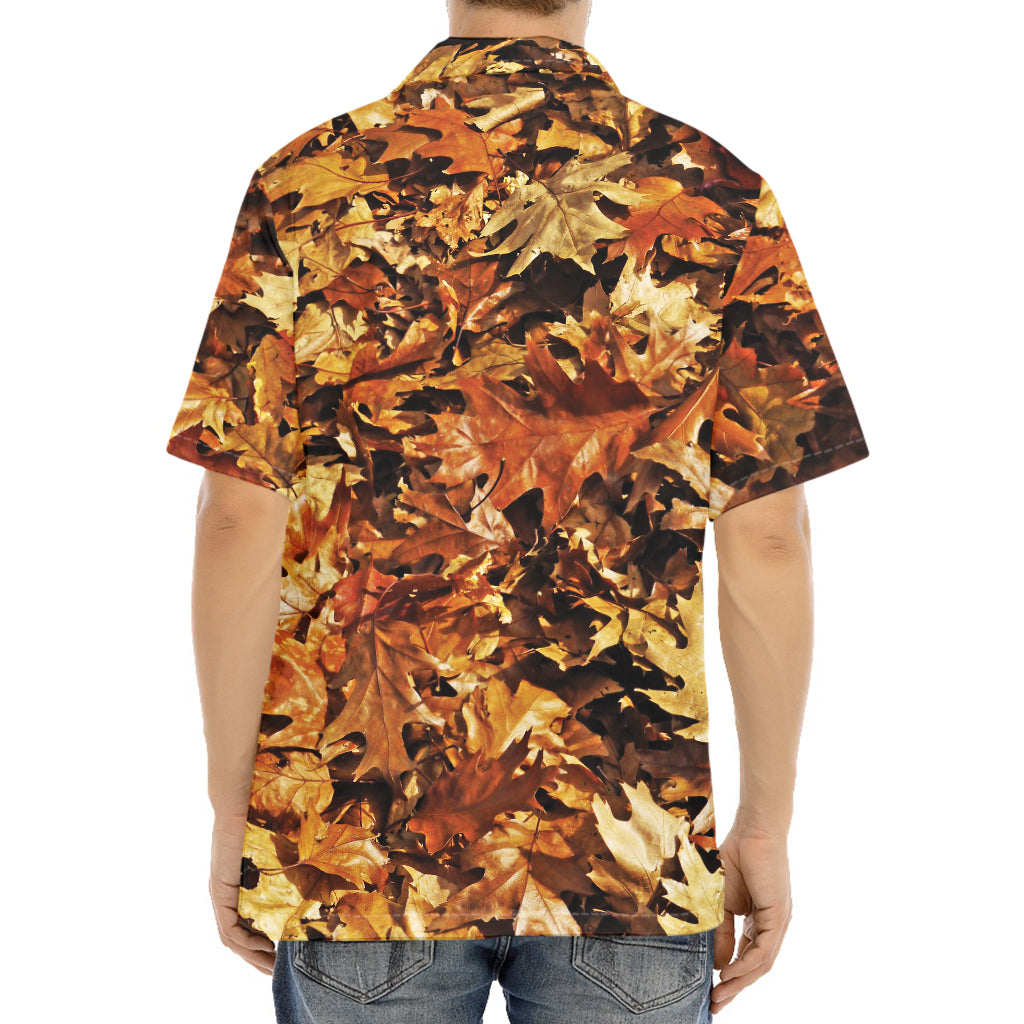 Fall Leaves Hunting Camouflage Print Aloha Shirt