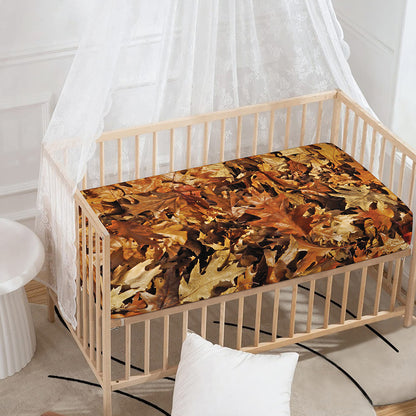 Fall Leaves Hunting Camouflage Print Baby Crib Sheet