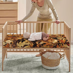 Fall Leaves Hunting Camouflage Print Baby Crib Sheet