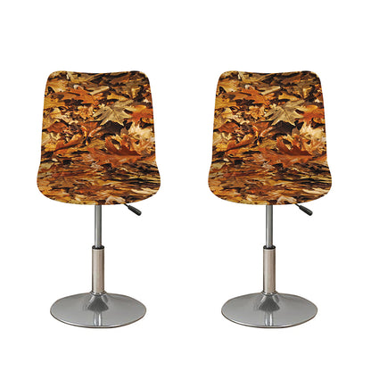 Fall Leaves Hunting Camouflage Print Bar Stool Covers