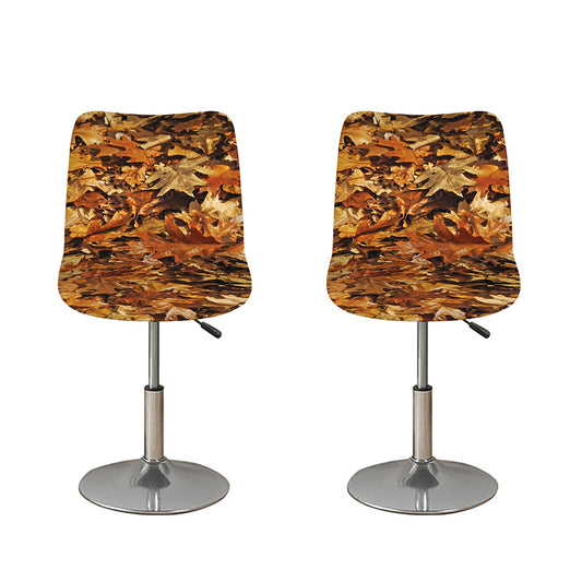 Fall Leaves Hunting Camouflage Print Bar Stool Covers