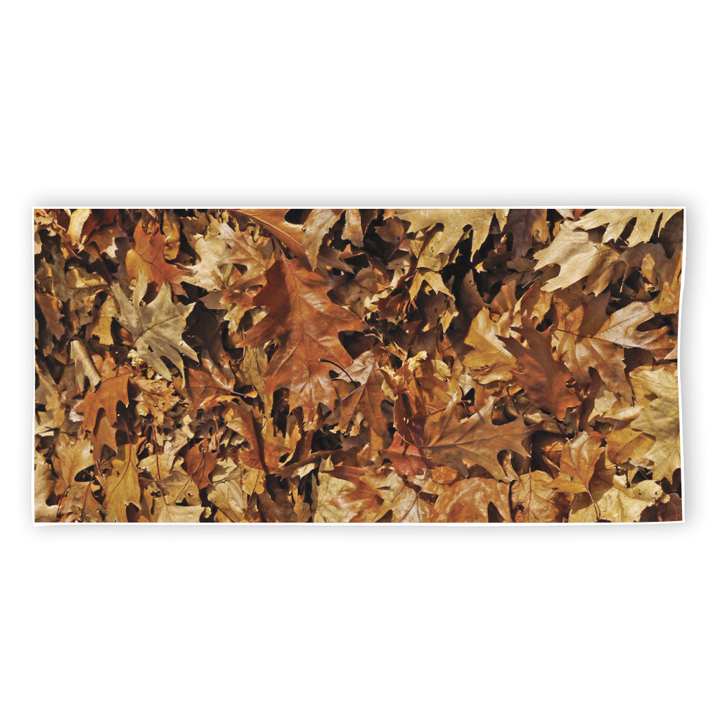 Fall Leaves Hunting Camouflage Print Beach Towel