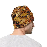 Fall Leaves Hunting Camouflage Print Beanie
