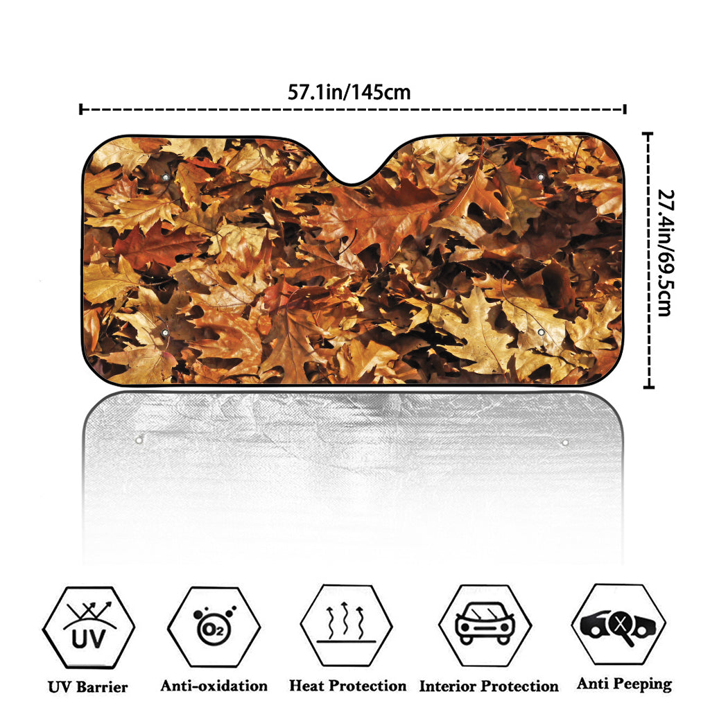 Fall Leaves Hunting Camouflage Print Car Windshield Sun Shade