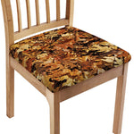 Fall Leaves Hunting Camouflage Print Chair Cushion Cover