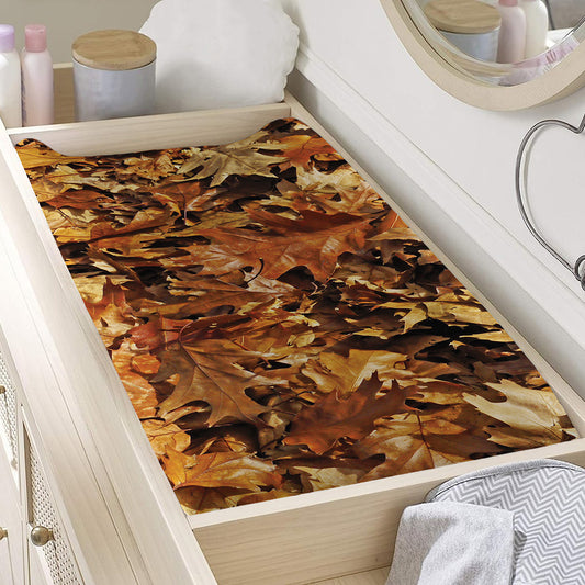 Fall Leaves Hunting Camouflage Print Changing Pad Cover