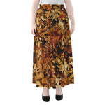 Fall Leaves Hunting Camouflage Print Chiffon Maxi Skirt
