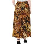 Fall Leaves Hunting Camouflage Print Chiffon Maxi Skirt