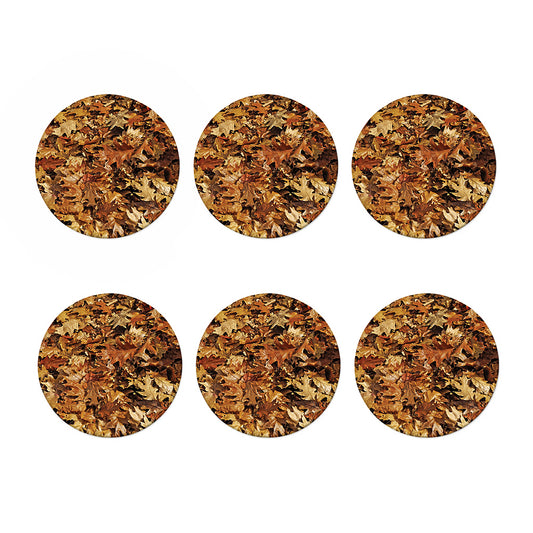Fall Leaves Hunting Camouflage Print Coaster Set