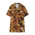 Fall Leaves Hunting Camouflage Print Cotton Hawaiian Shirt