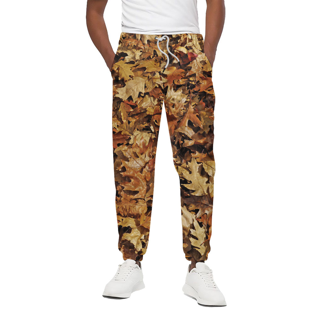 Fall Leaves Hunting Camouflage Print Cotton Pants