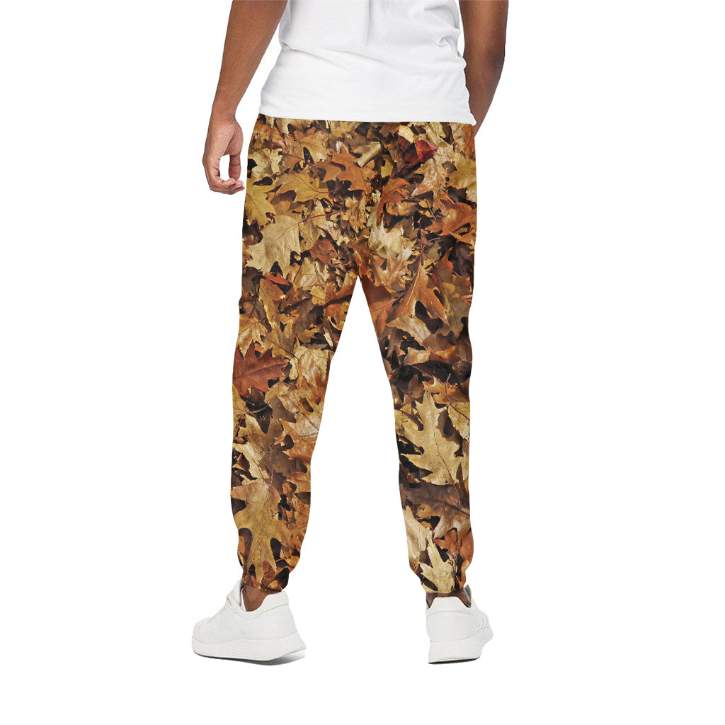 Fall Leaves Hunting Camouflage Print Cotton Pants