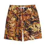 Fall Leaves Hunting Camouflage Print Cotton Shorts