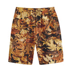 Fall Leaves Hunting Camouflage Print Cotton Shorts