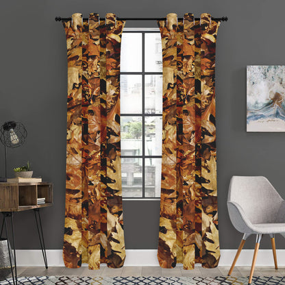 Fall Leaves Hunting Camouflage Print Curtain