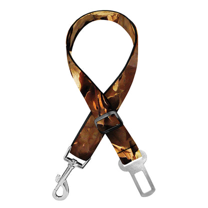 Fall Leaves Hunting Camouflage Print Dog Seat Belt