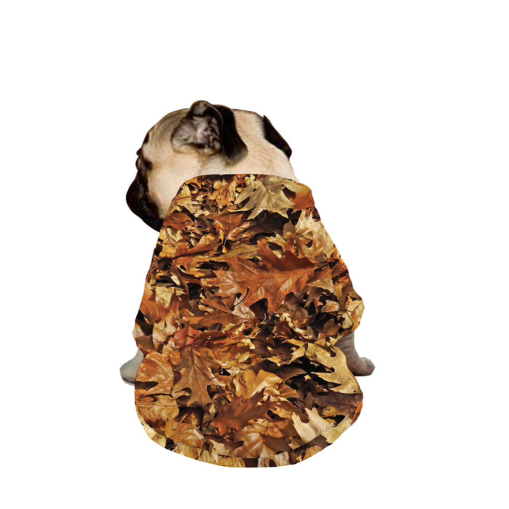 Fall Leaves Hunting Camouflage Print Dog Zip Up Jacket