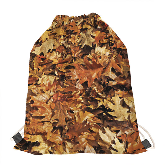 Fall Leaves Hunting Camouflage Print Drawstring Bag