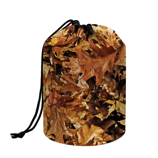 Fall Leaves Hunting Camouflage Print Drawstring Makeup Bag