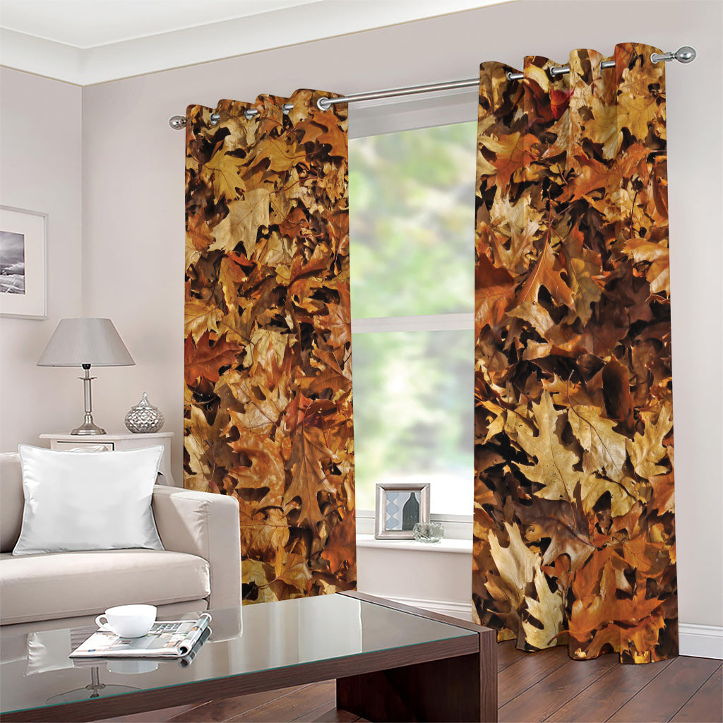 Fall Leaves Hunting Camouflage Print Extra Wide Grommet Curtains