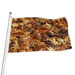 Fall Leaves Hunting Camouflage Print Flag