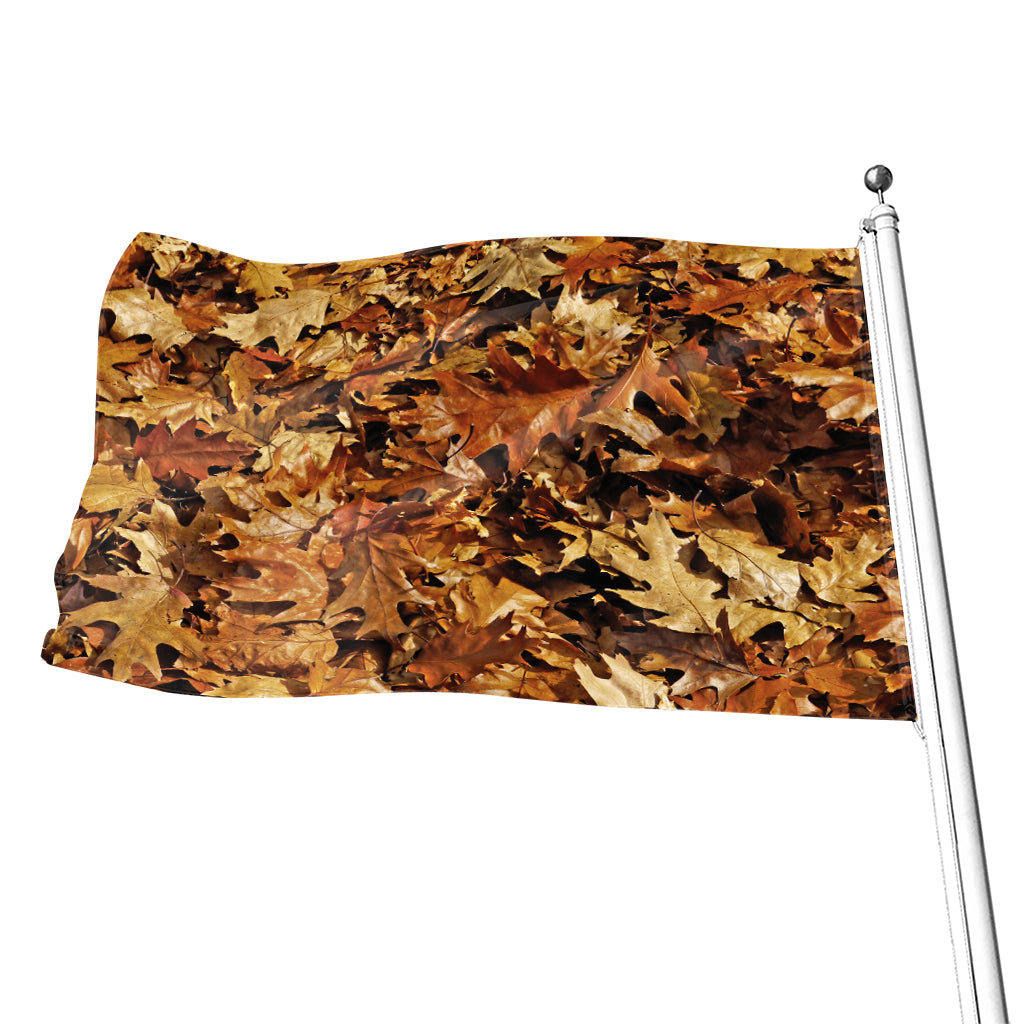 Fall Leaves Hunting Camouflage Print Flag