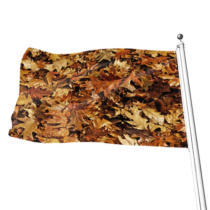 Fall Leaves Hunting Camouflage Print Flag