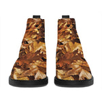 Fall Leaves Hunting Camouflage Print Flat Ankle Boots