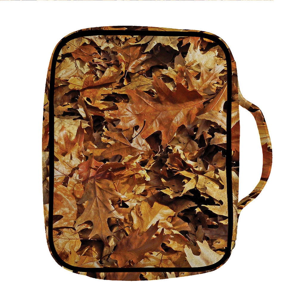 Fall Leaves Hunting Camouflage Print Front Pocket Bible Bag