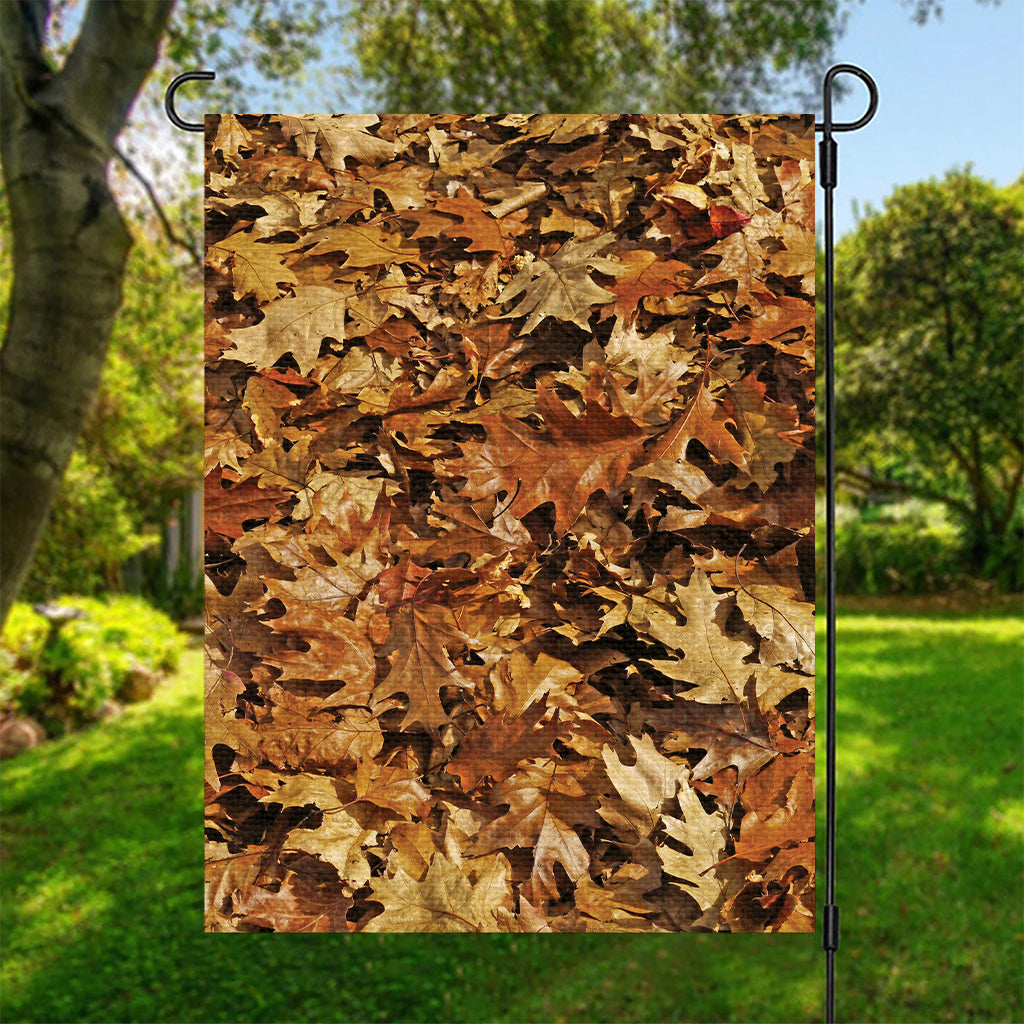 Fall Leaves Hunting Camouflage Print Garden Flag